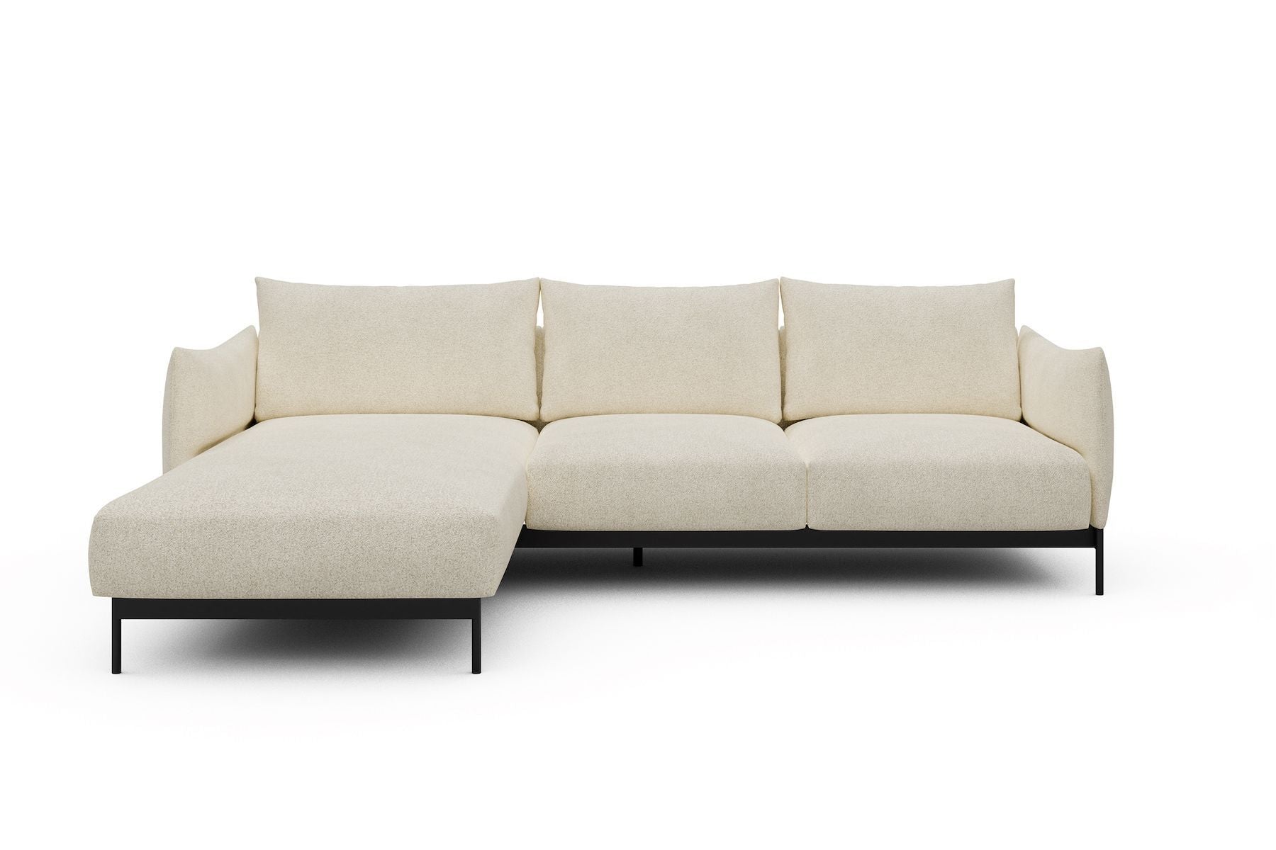 Divano con penisola Kayto B2 - Bouclé 531 Off White