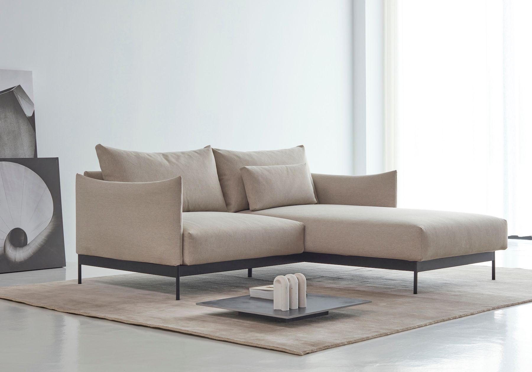 Divano con penisola Kayto D1 - Argus 584 Natural