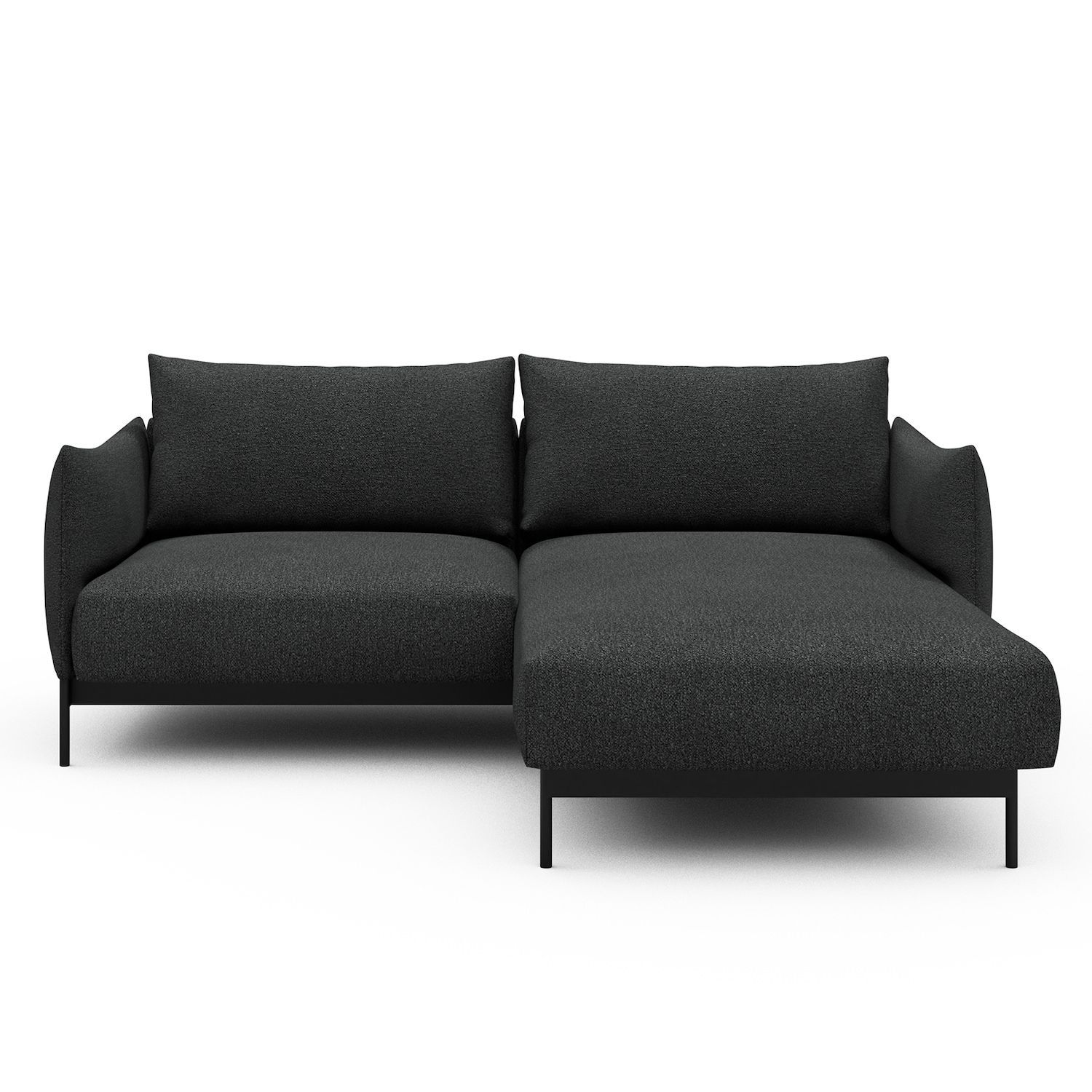 Divano con penisola Kayto D1 - Bouclé 529 Charcoal