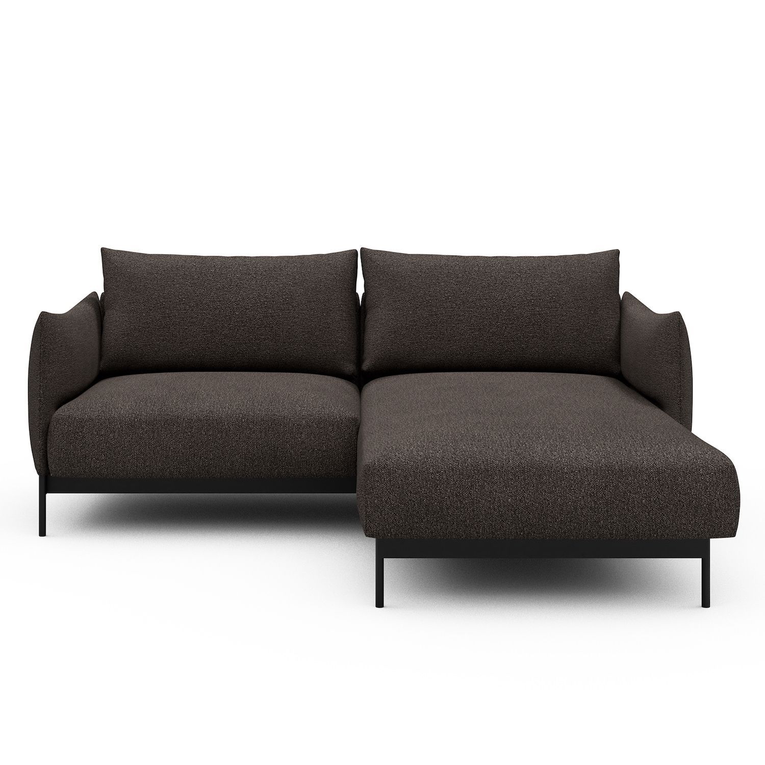 Divano con penisola Kayto D1 - Bouclé 530 Taupe Brown