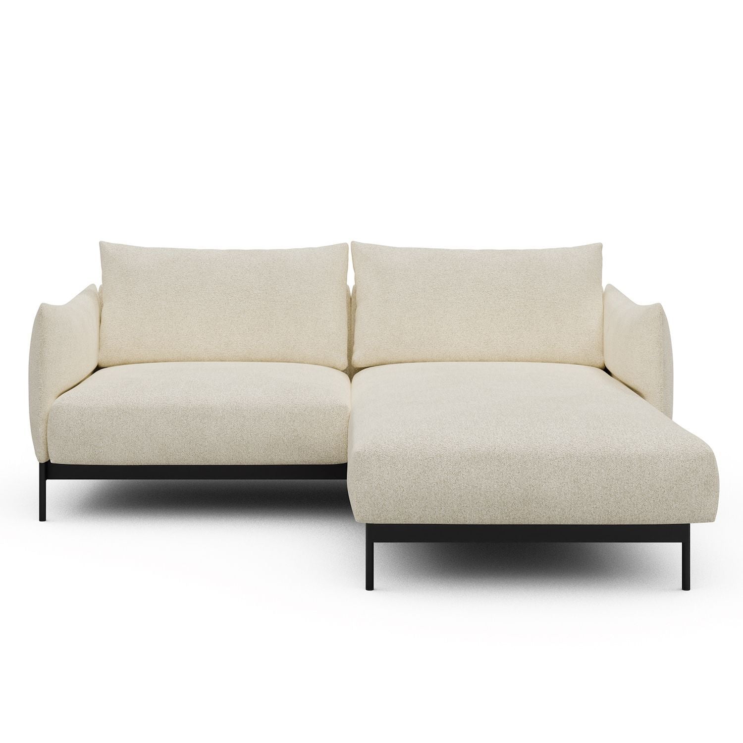 Divano con penisola Kayto D1 - Bouclé 531 Off White