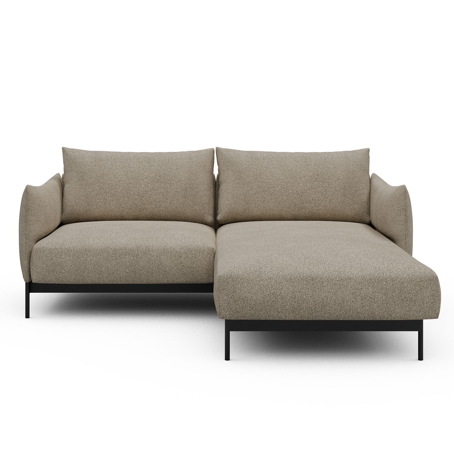 Divano con penisola Kayto D1 - Bouclé 539 Beige