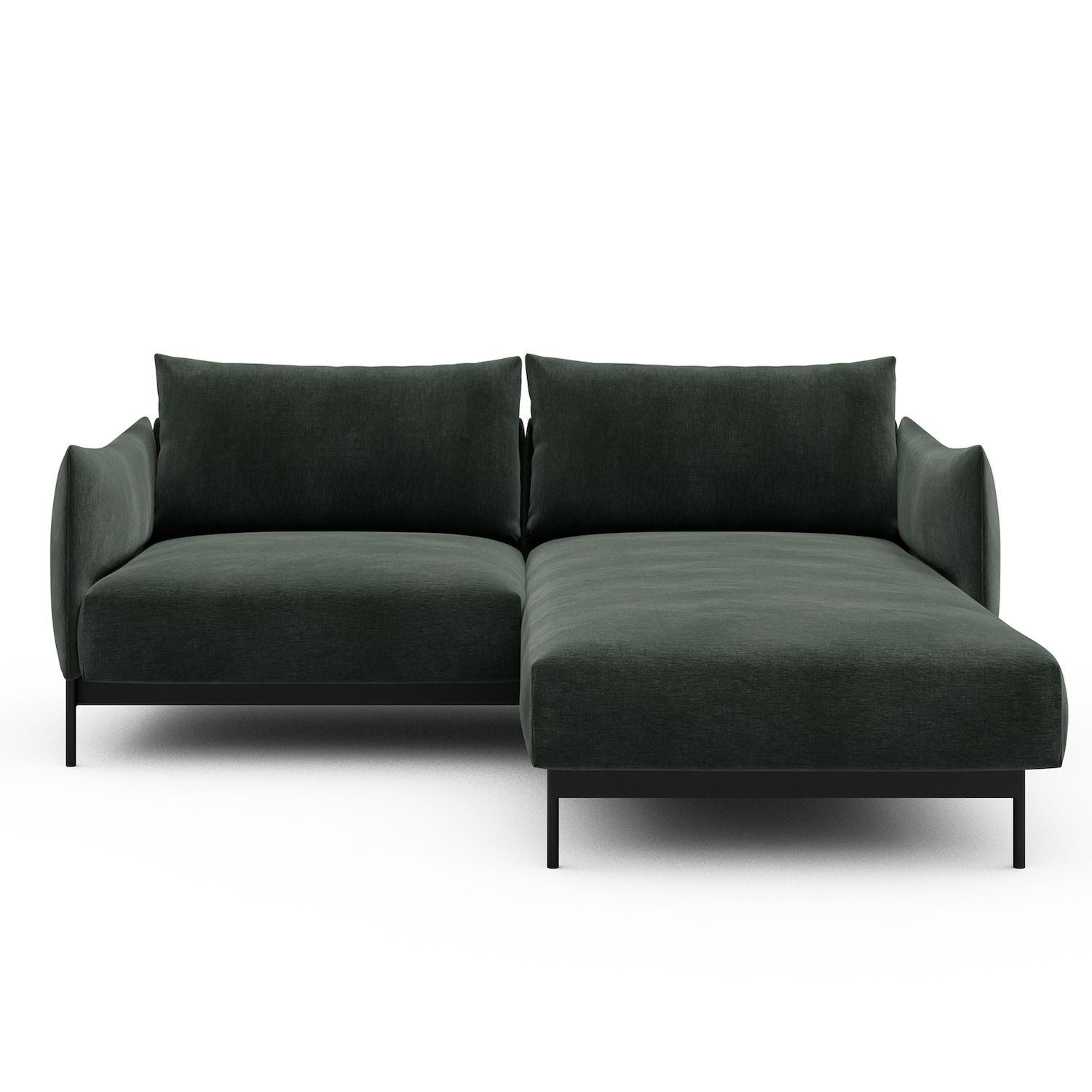 Divano con penisola Kayto D1 - Smooth 814 Laural Green