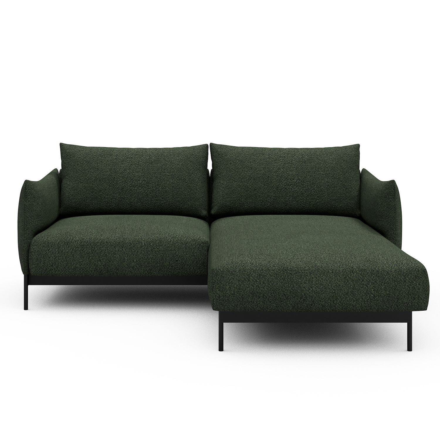 Divano con penisola Kayto D1 - Vanora 869 Deep Green