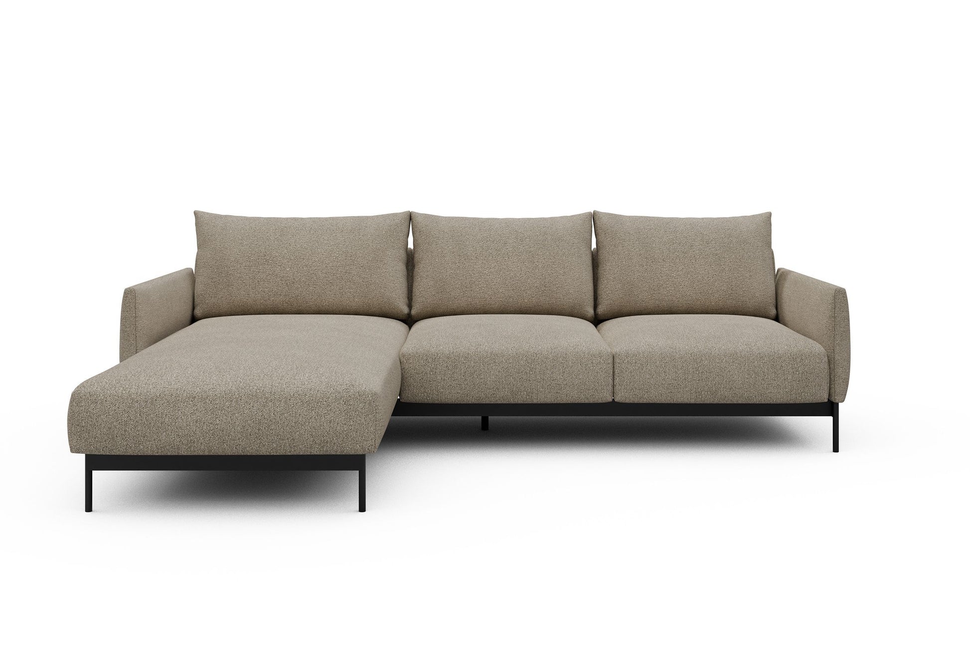 Divano con penisola Tokey B2 - Bouclé 539 Beige