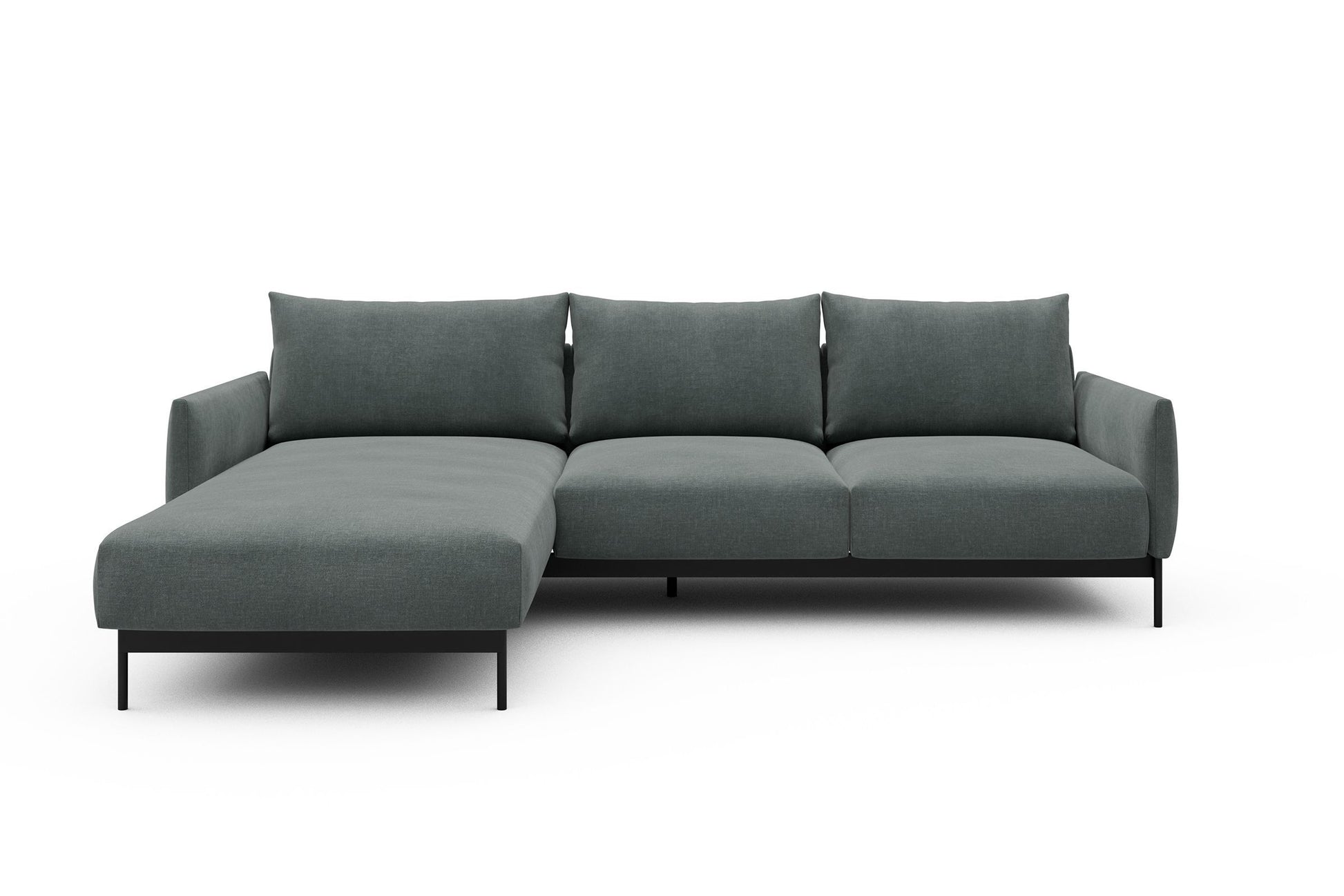 Divano con penisola Tokey B2 - Smooth 812 Smooth Silver Grey