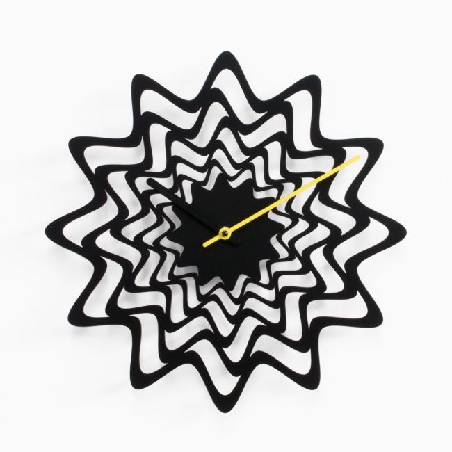Orologio da parete Flux in metallo Nero Bianco