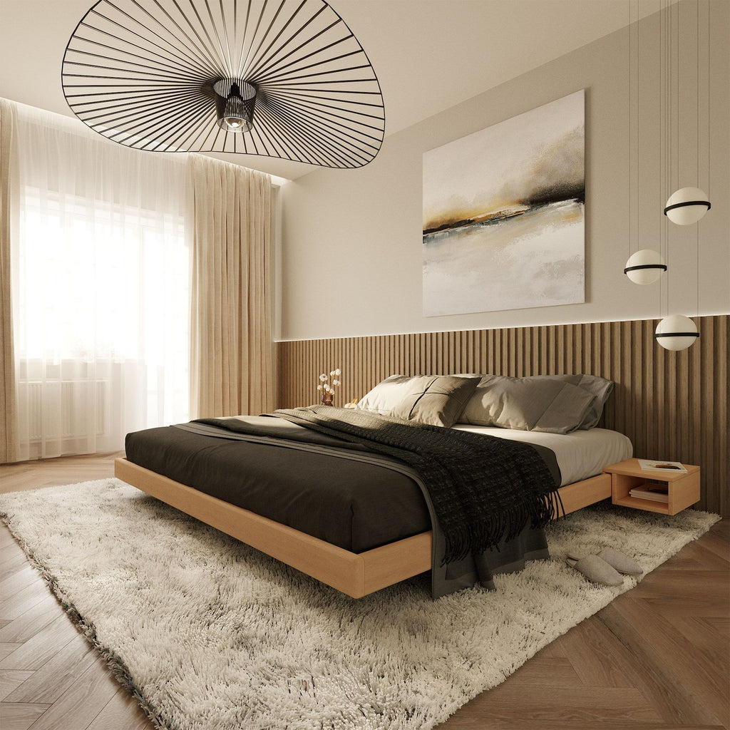 Letto in legno massello verniciato naturale Soren Natural