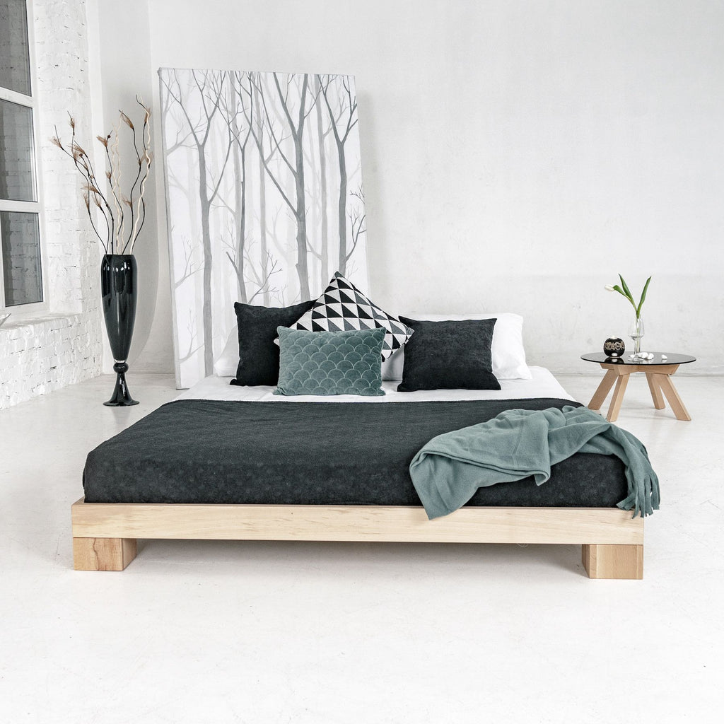 Letto sommier in legno massello Edvin Natural