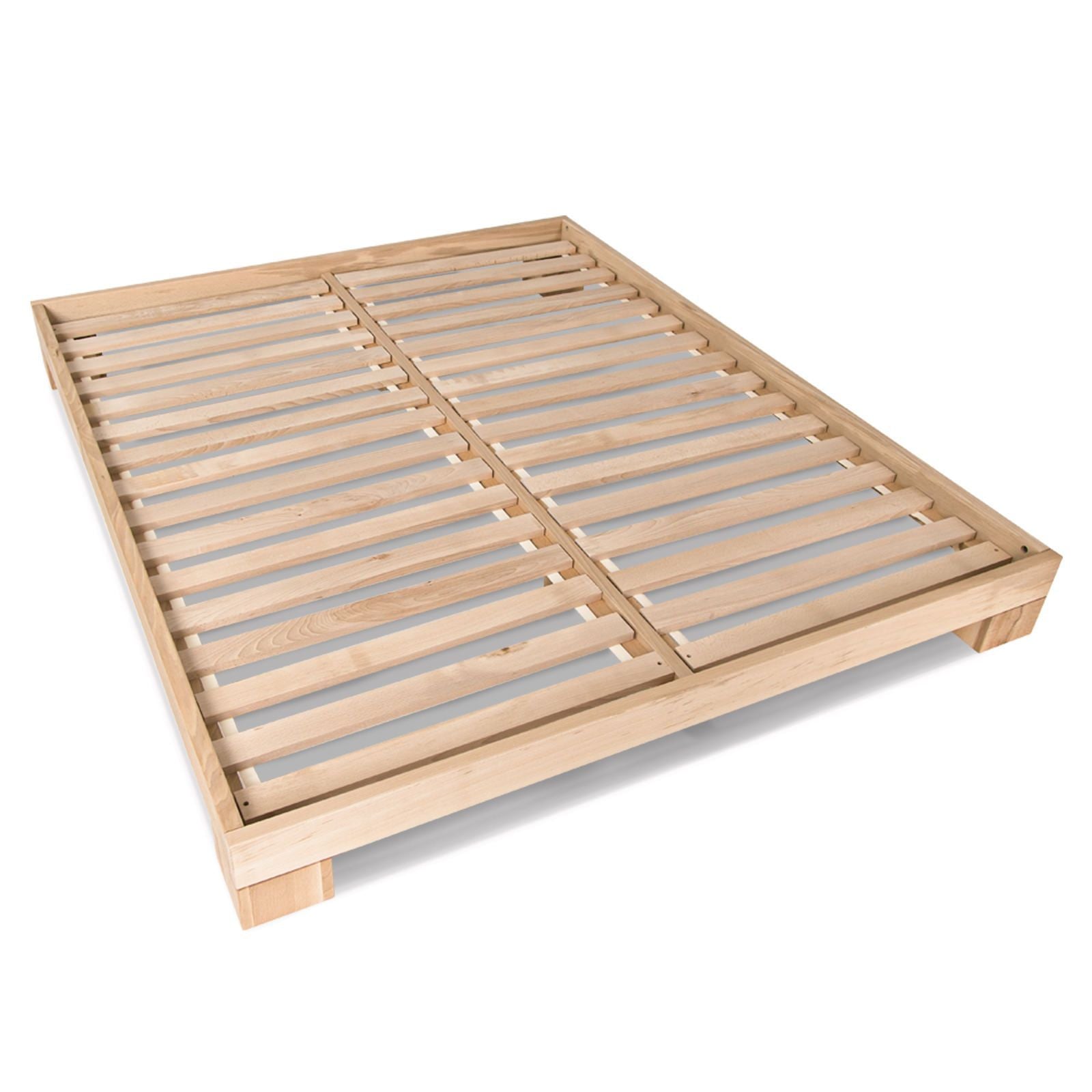 Letto sommier in legno massello Edvin Natural