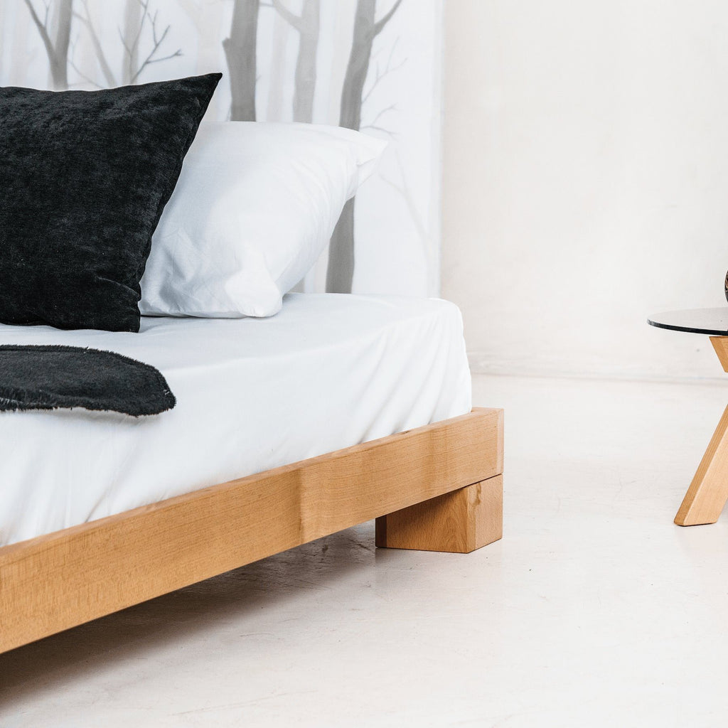 Letto sommier in legno massello Edvin Natural