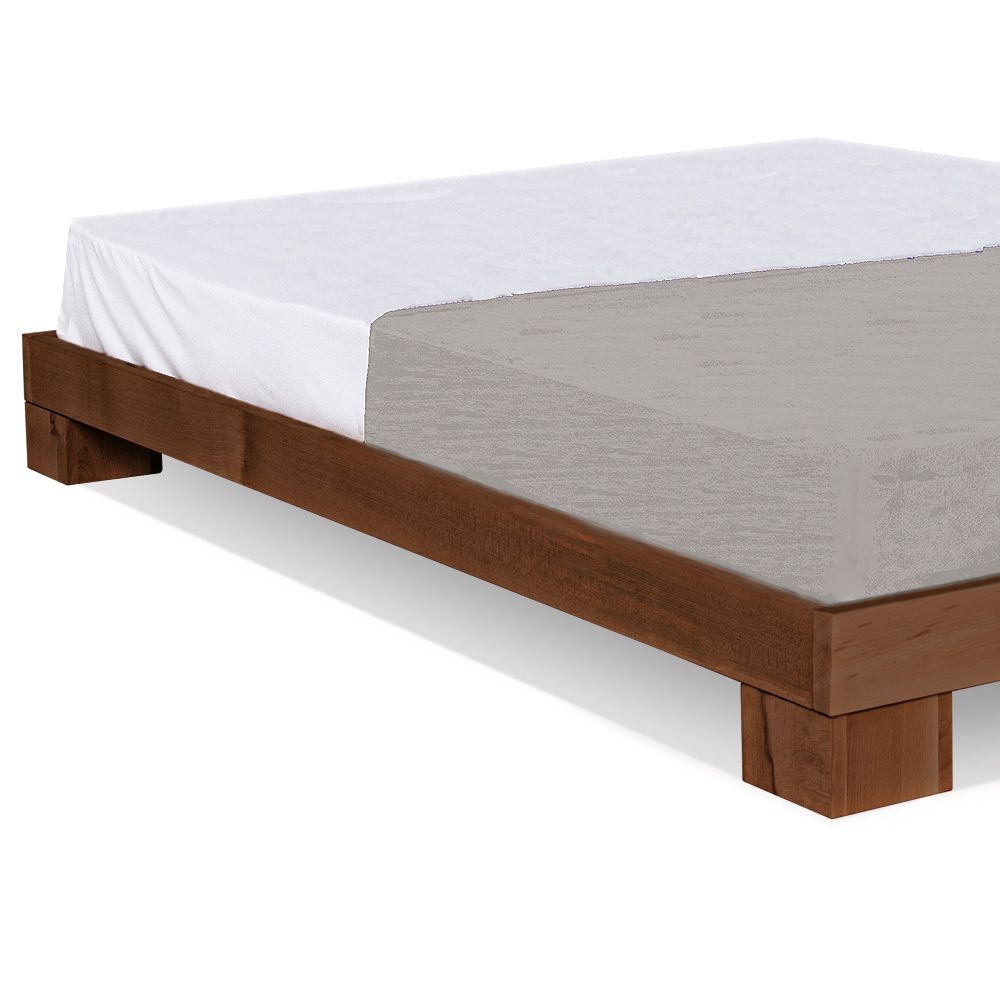 Letto sommier in legno massello Edvin Noce