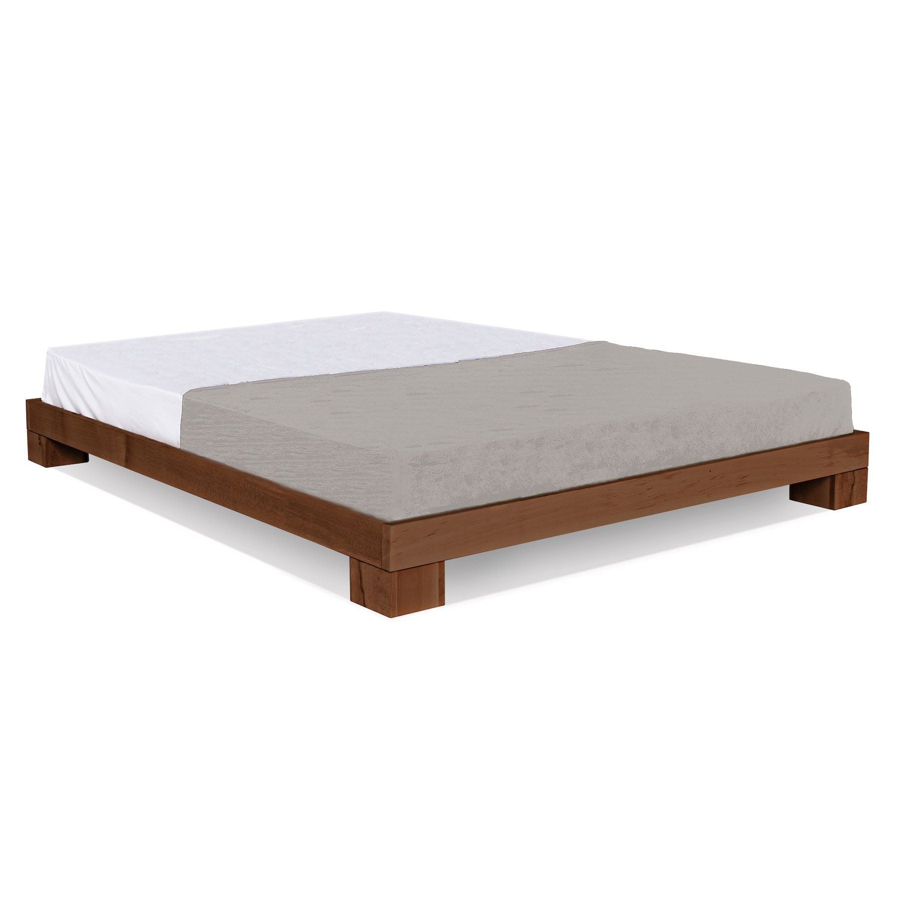Letto sommier in legno massello Edvin Noce