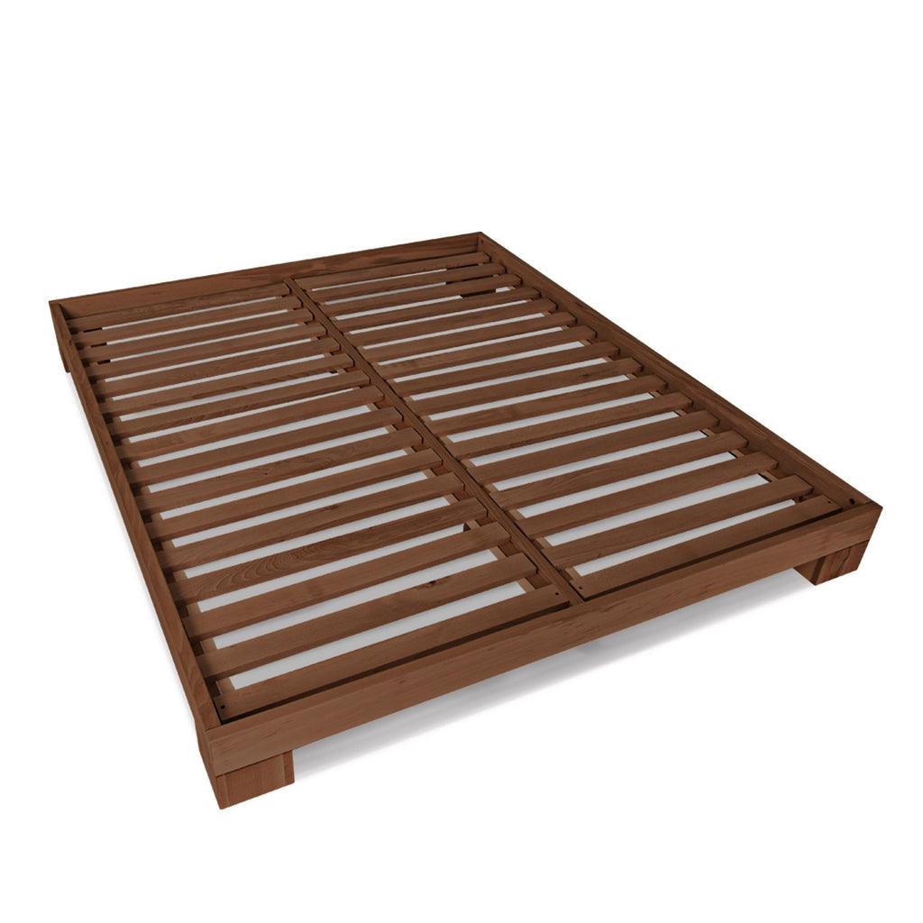 Letto sommier in legno massello Edvin Noce