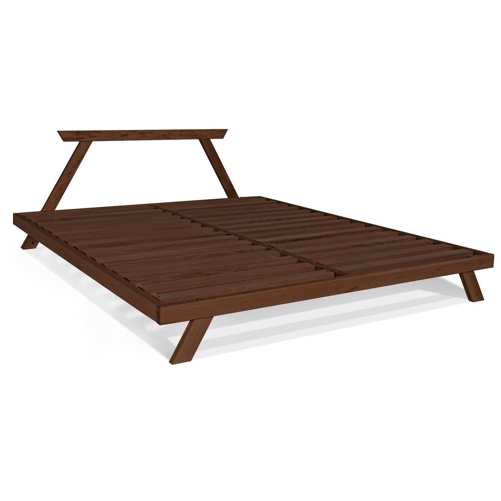 Letto in legno massello naturale o noce Alborg