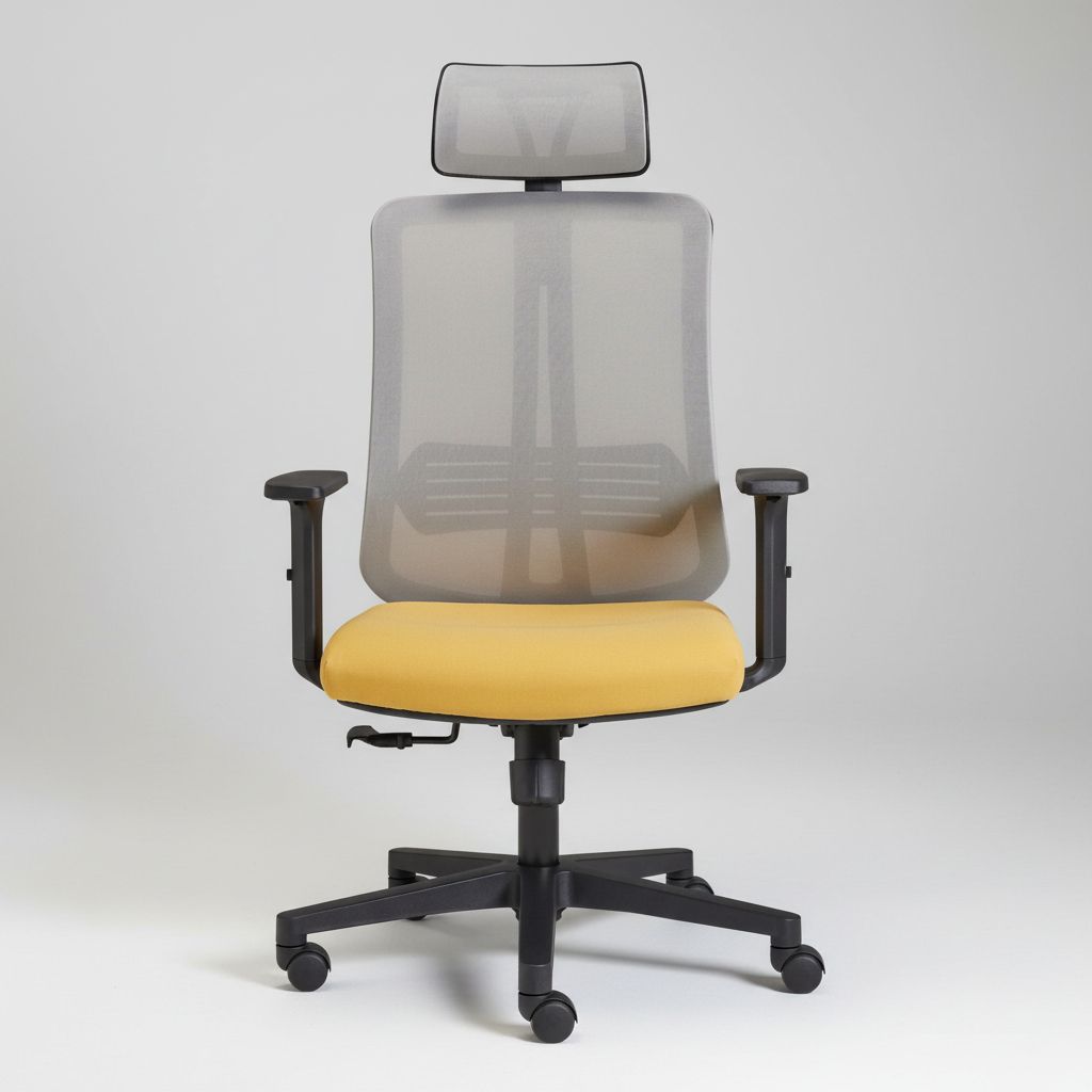 Sedia operativa ergonomica per ufficio in ecopelle o tessuto Onda