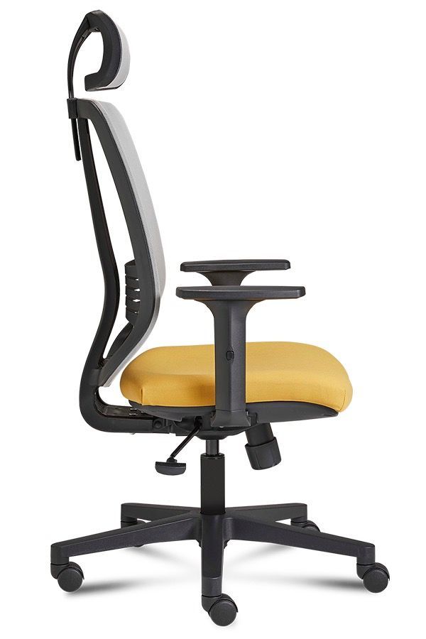 Sedia operativa ergonomica per ufficio in ecopelle o tessuto Onda