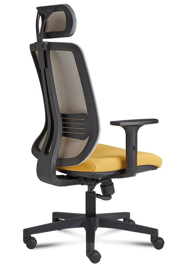 Sedia operativa ergonomica per ufficio in ecopelle o tessuto Onda