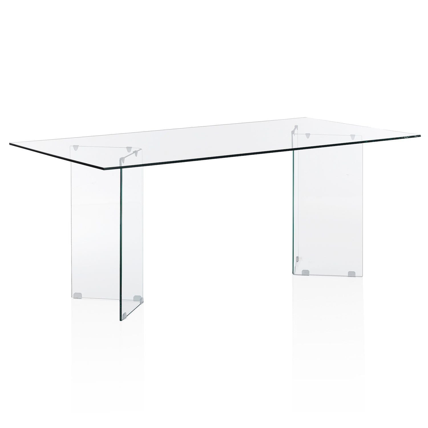 Scrivania in vetro temperato trasparente Emil 180