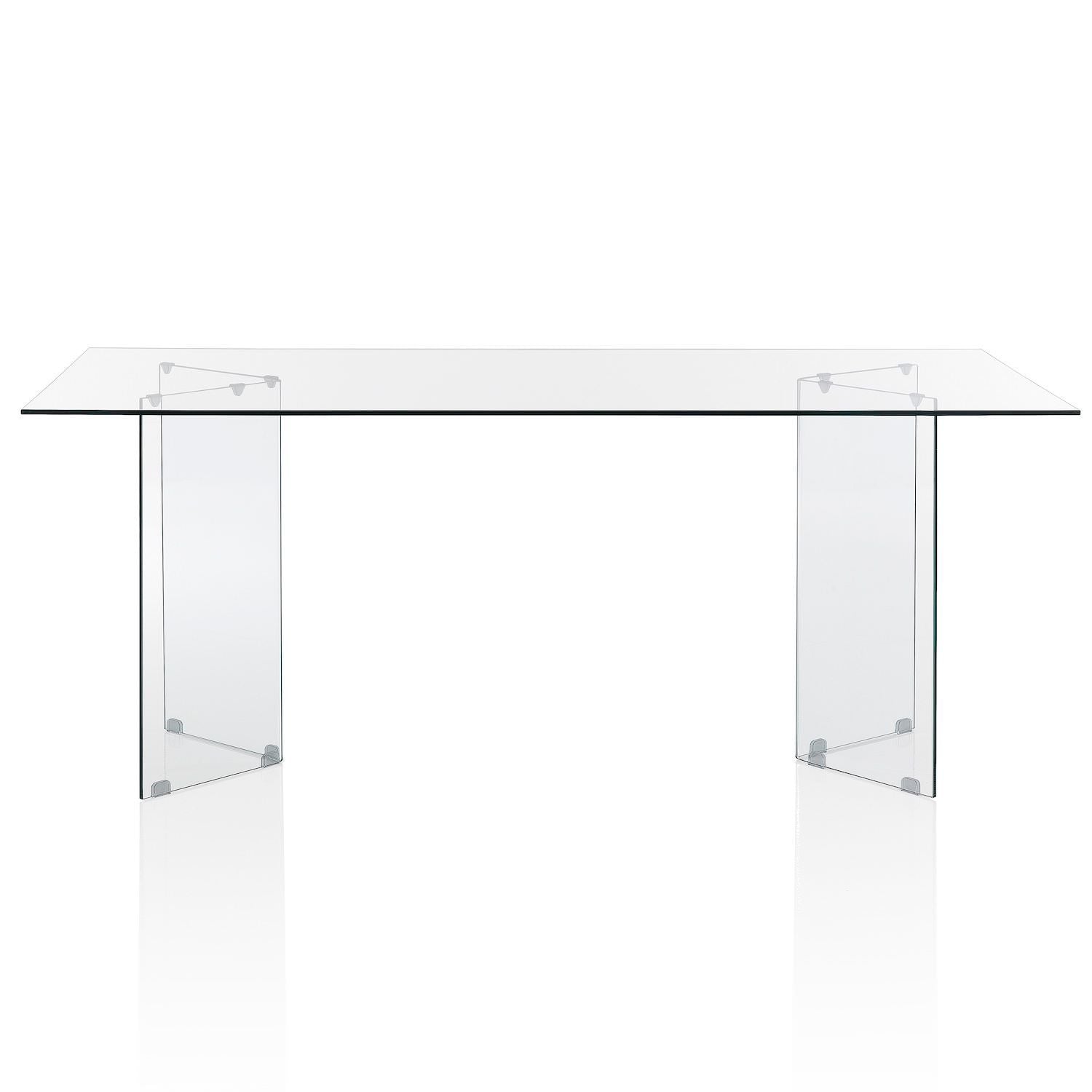 Scrivania in vetro temperato trasparente Emil 180