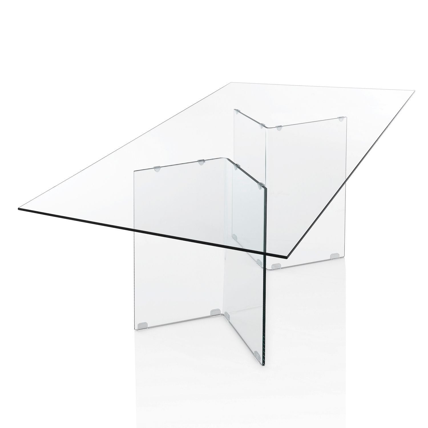 Scrivania in vetro temperato trasparente Emil 180