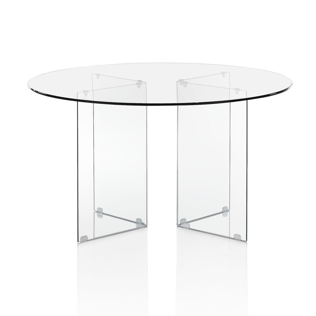 Scrivania rotonda in vetro temperato trasparente Emil Round