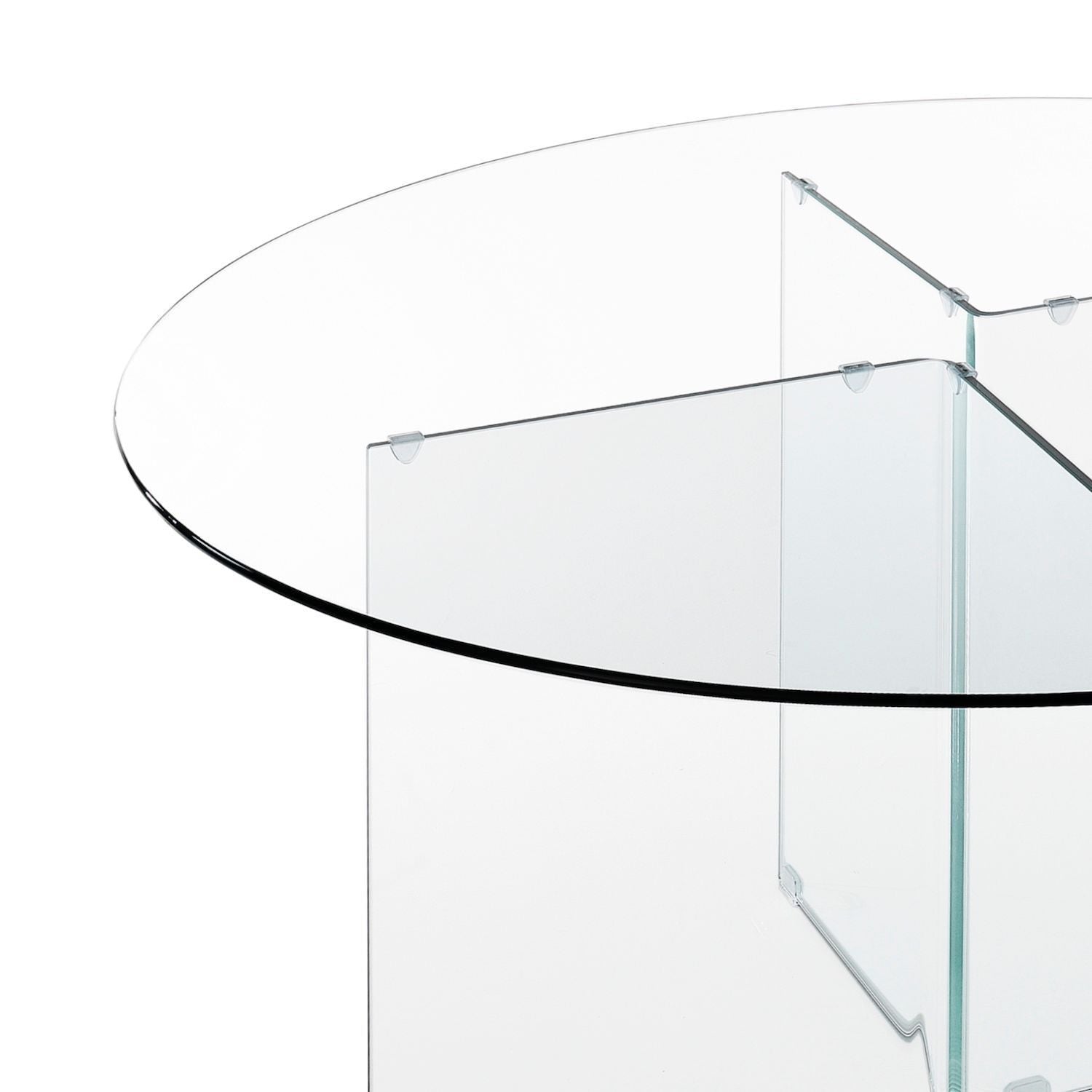 Scrivania rotonda in vetro temperato trasparente Emil Round