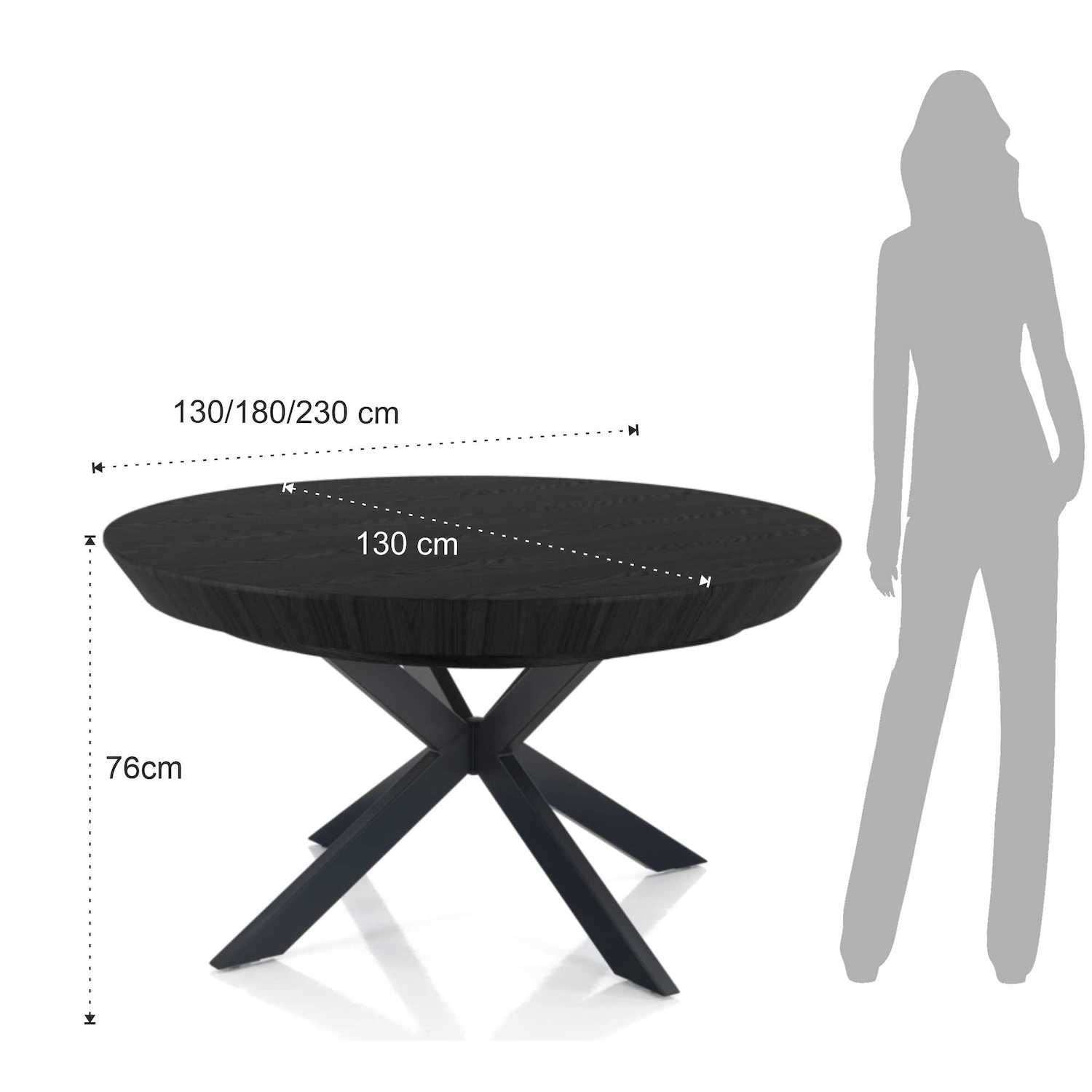 Tavolo rotondo allungabile Bjarne Black