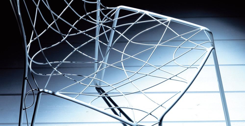 Coppia sedie da cucina in acciaio cromato o verniciato Aria