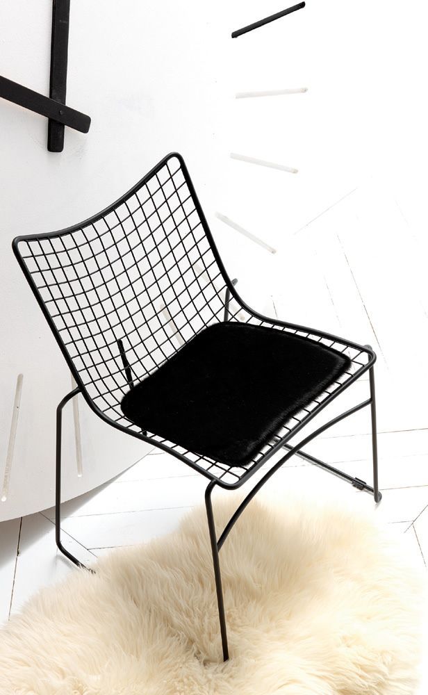 Coppia sedie da cucina in filo di acciaio Stitch