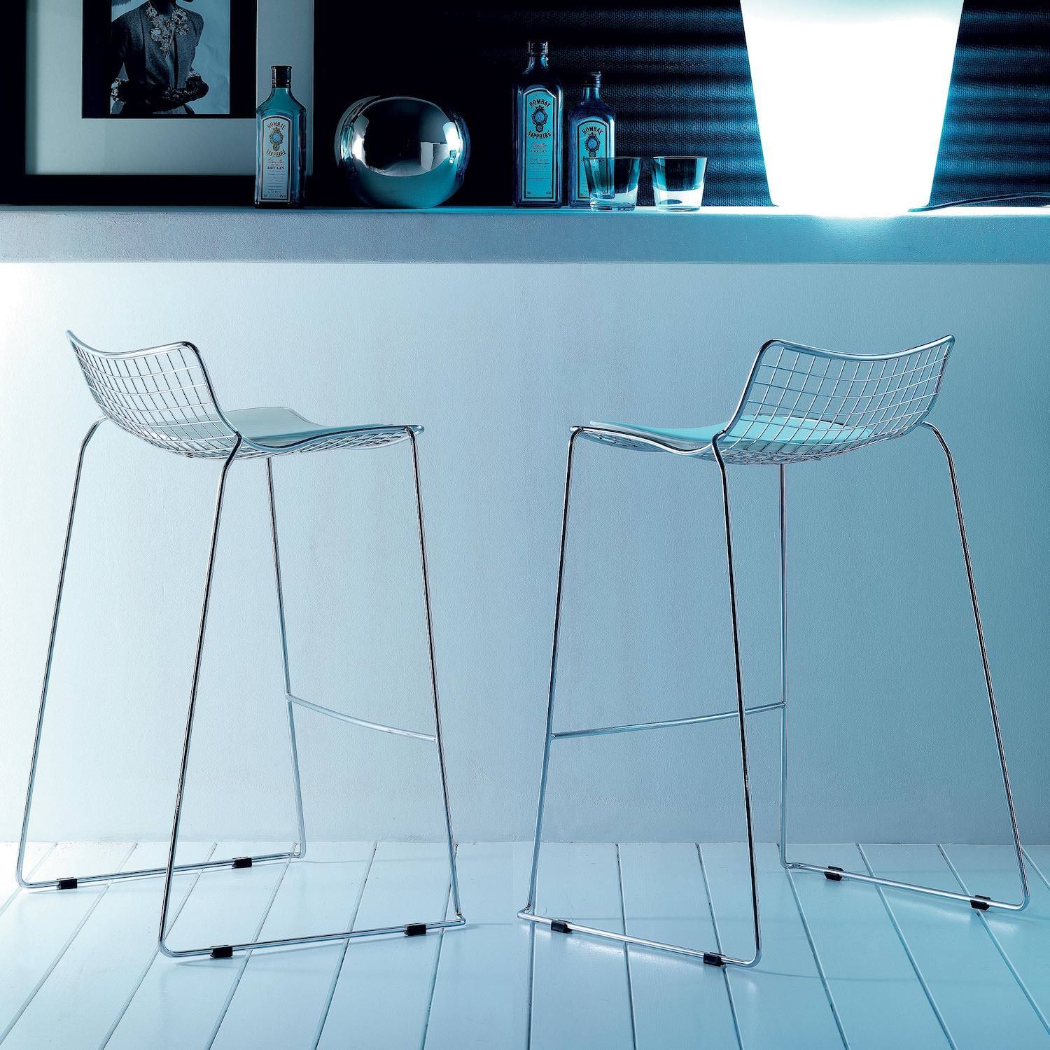 Coppia sgabelli da cucina in acciaio Stitch Up