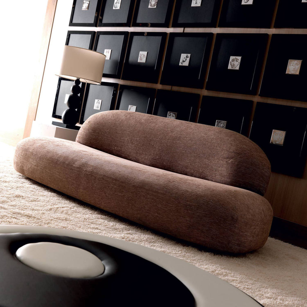 Divano 3 posti design moderno in tessuto o pelle Scoop