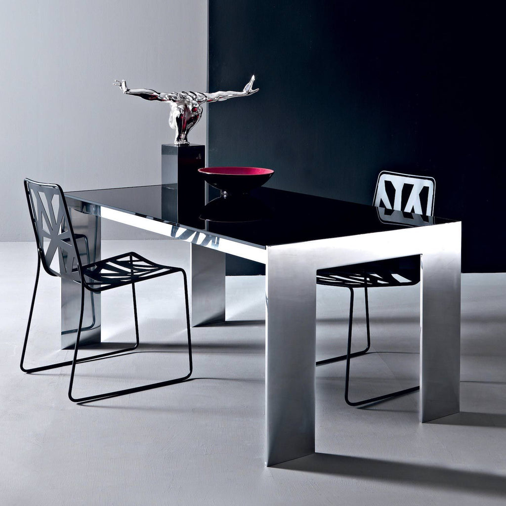Tavolo design moderno in alluminio e vetro Touch
