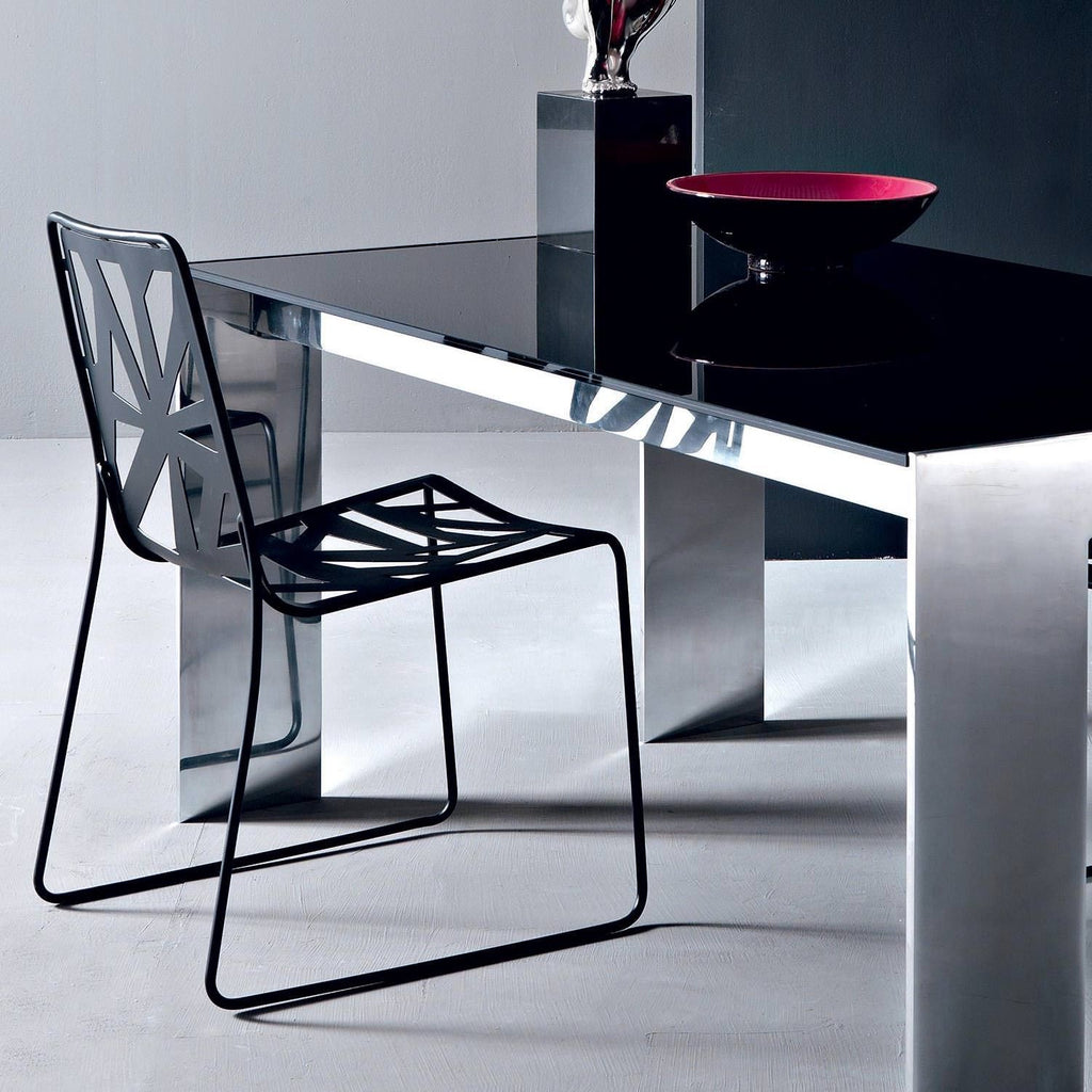 Tavolo design moderno in alluminio e vetro Touch