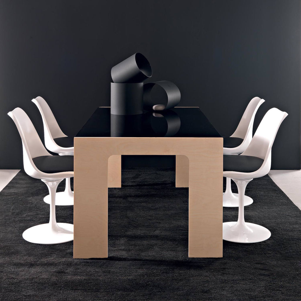 Tavolo design moderno in legno e vetro Touch Wood