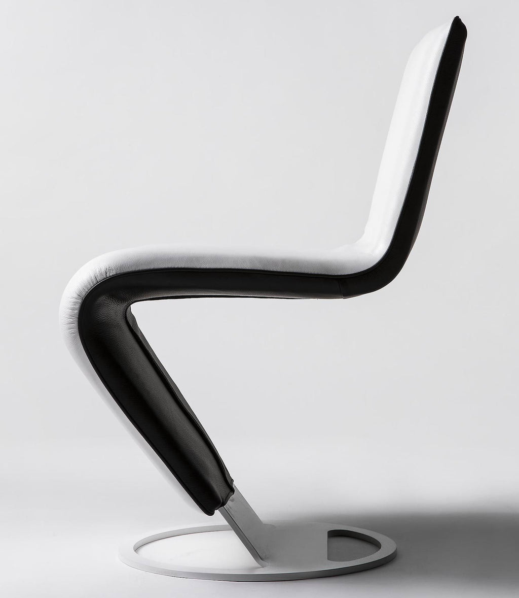 Sedia design moderno in tessuto o pelle Zig Zag