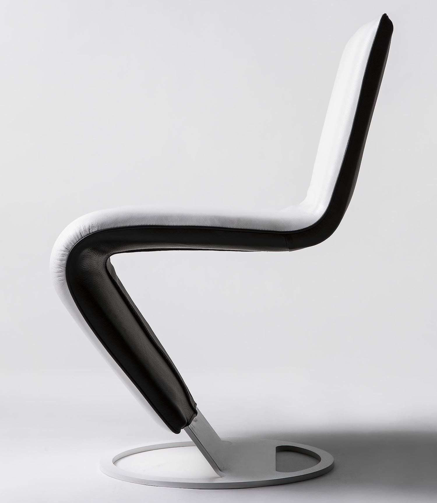 Sedia design moderno in tessuto o pelle Zig Zag