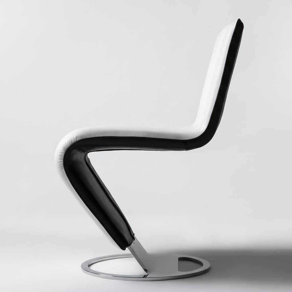 Sedia design moderno in tessuto o pelle Zig Zag