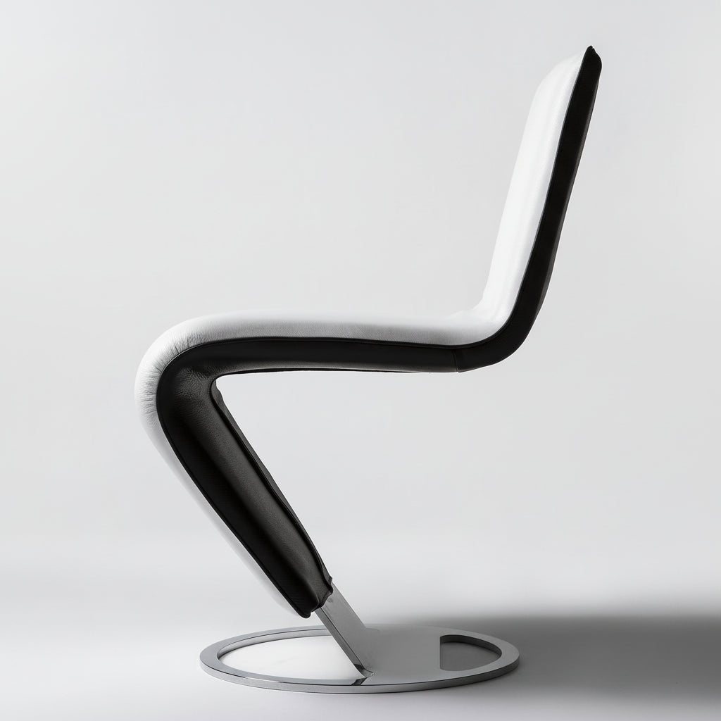 Sedia design moderno in tessuto o pelle Zig Zag