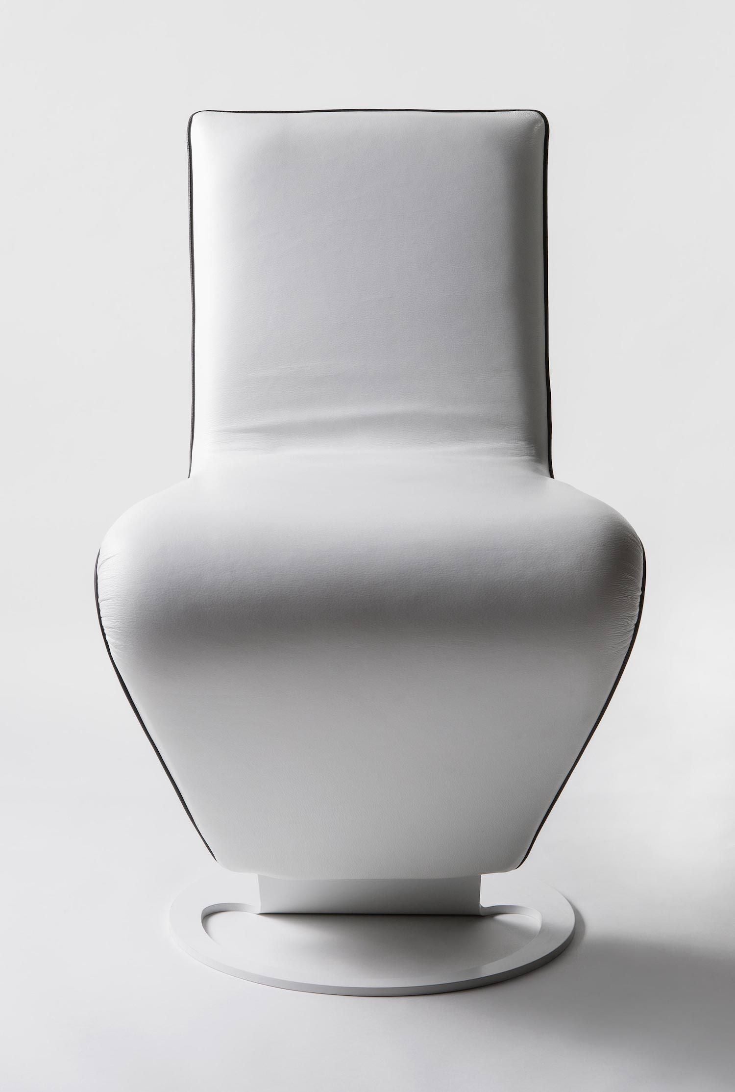 Sedia design moderno in tessuto o pelle Zig Zag