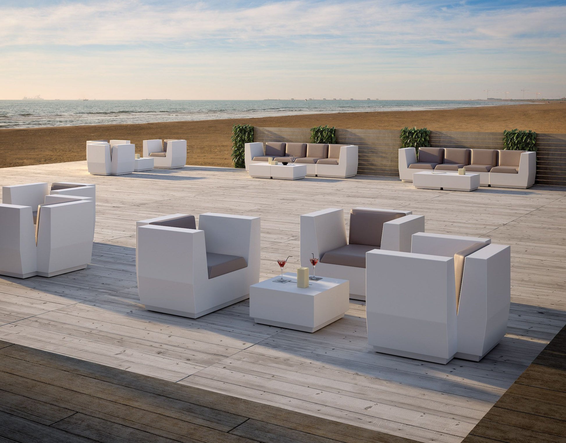 Poltrona da giardino in polietilene Big Cut Corner by Plust