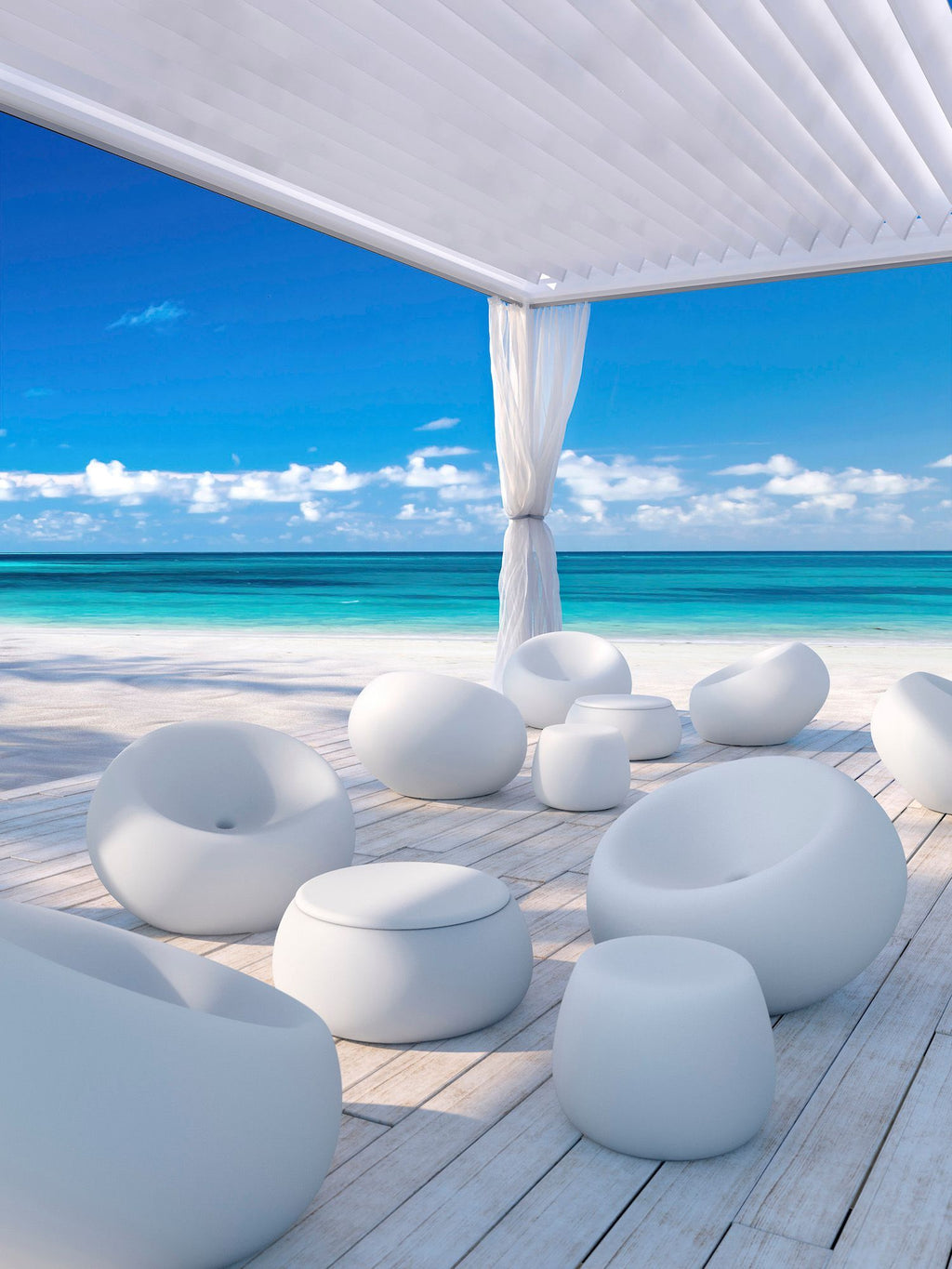 Pouf da esterno in polietilene Boom by Plust