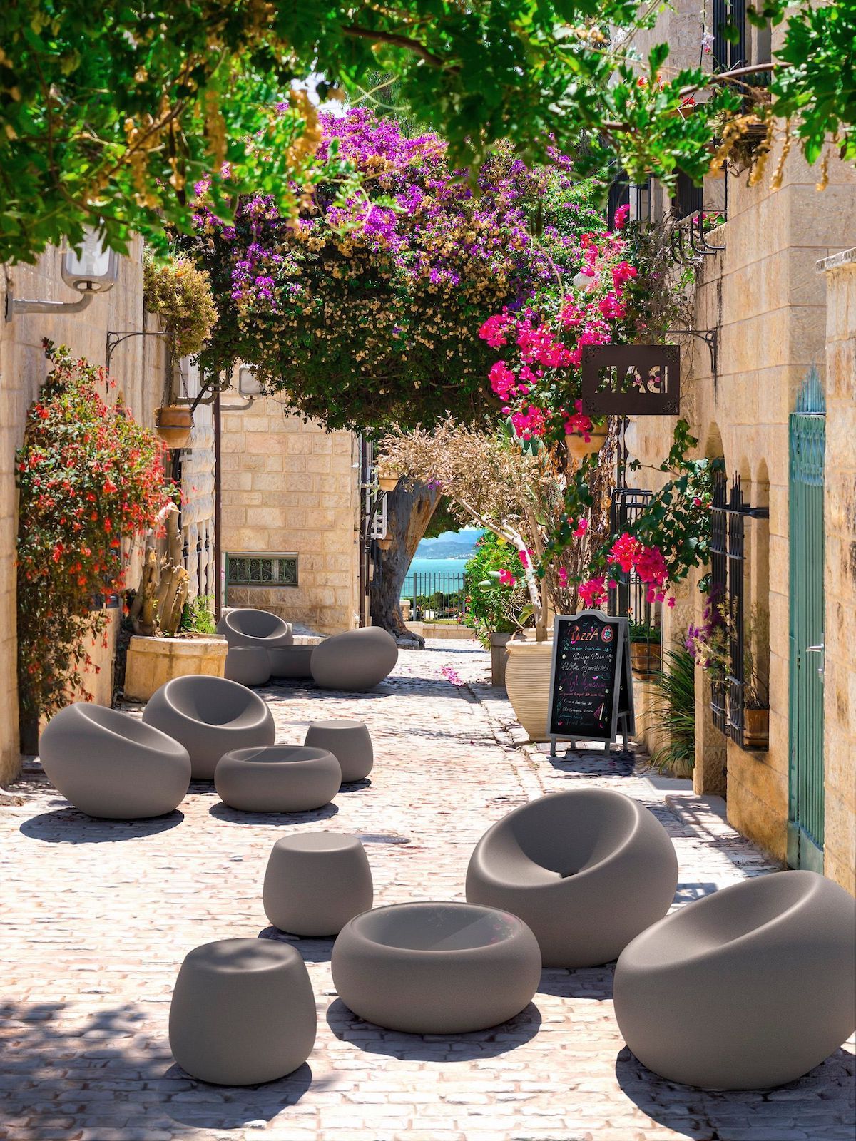 Pouf da esterno in polietilene Boom by Plust