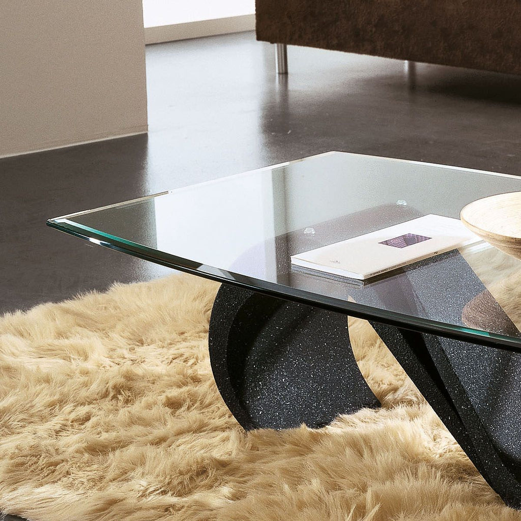 Tavolino salotto in vetro ovale Runi