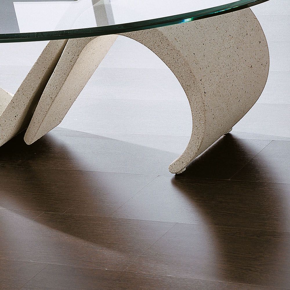 Tavolino salotto in vetro ovale Runi