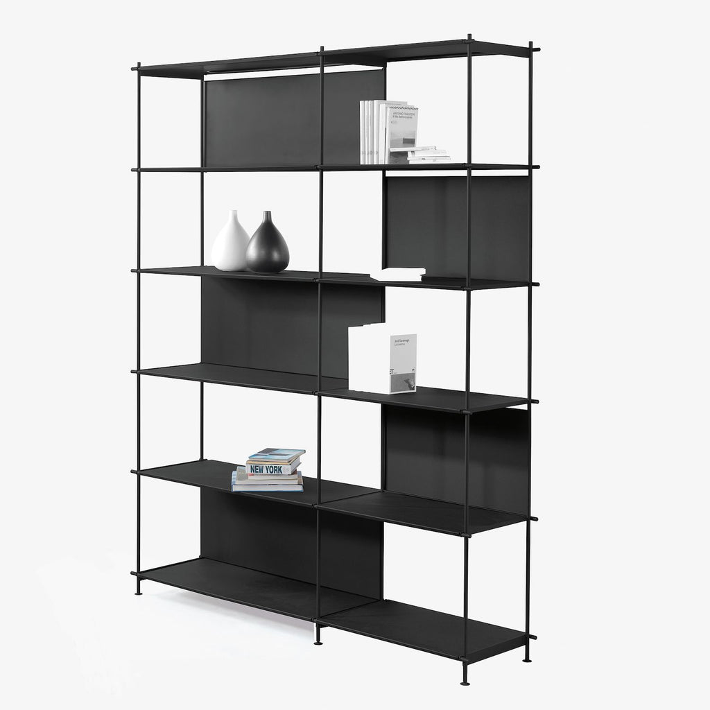 Libreria bifacciale in acciaio e laminato Miyoko