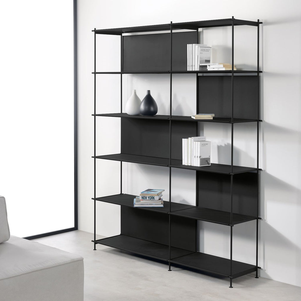 Libreria bifacciale in acciaio e laminato Miyoko