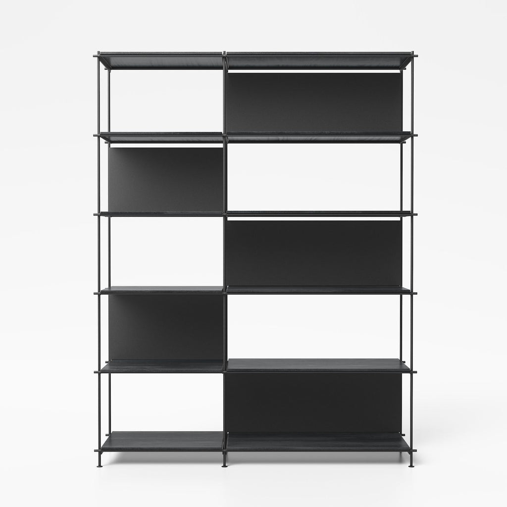 Libreria bifacciale in acciaio e laminato Miyoko