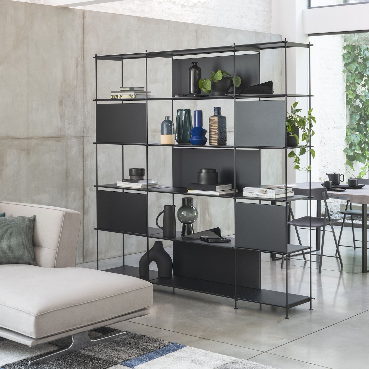 Libreria divisoria in acciaio Miyoko