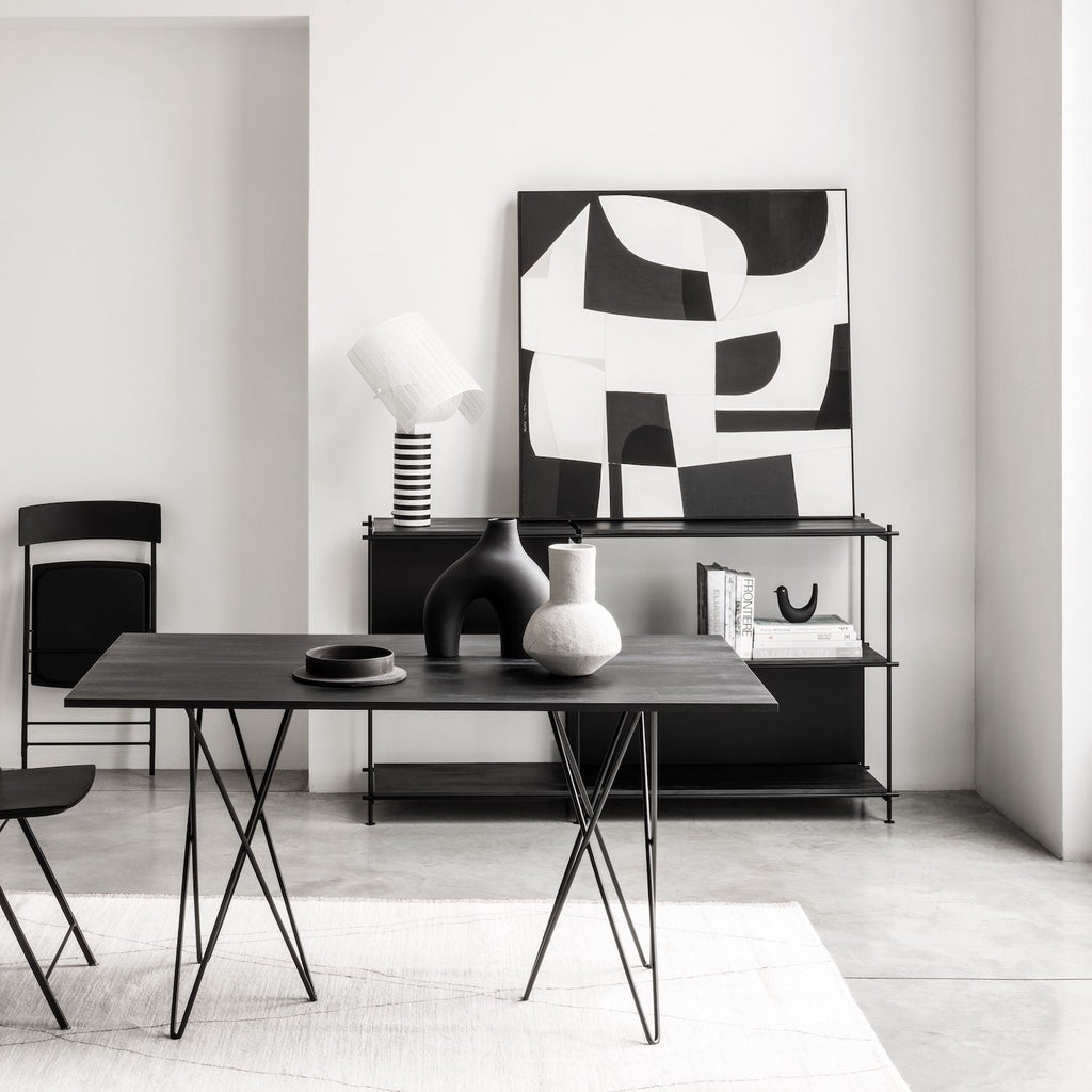 Libreria bassa in acciaio e laminato Miyoko 29